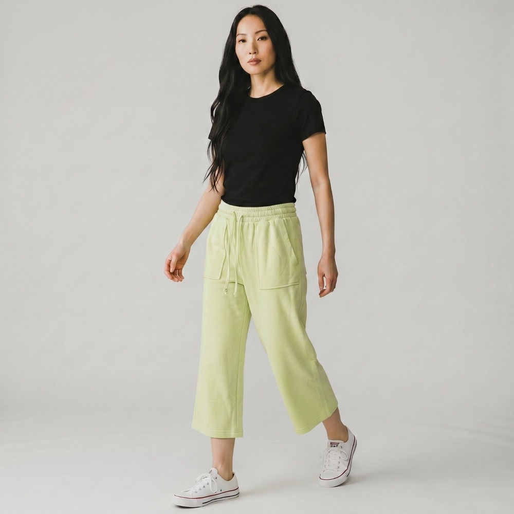 Heyson Womens Cropped Wide Leg Lounge Pants Small Casual Athleisure Streetwear